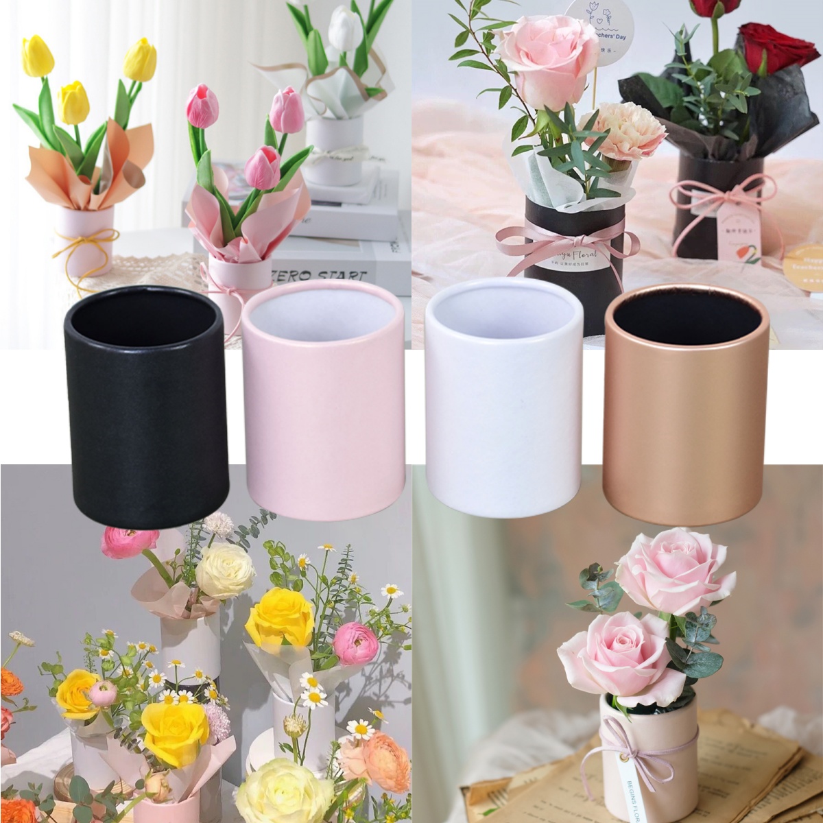 4 قطع صندوق زهور دائري صغير، م - مراجعة Florist Flower Supply وسعره