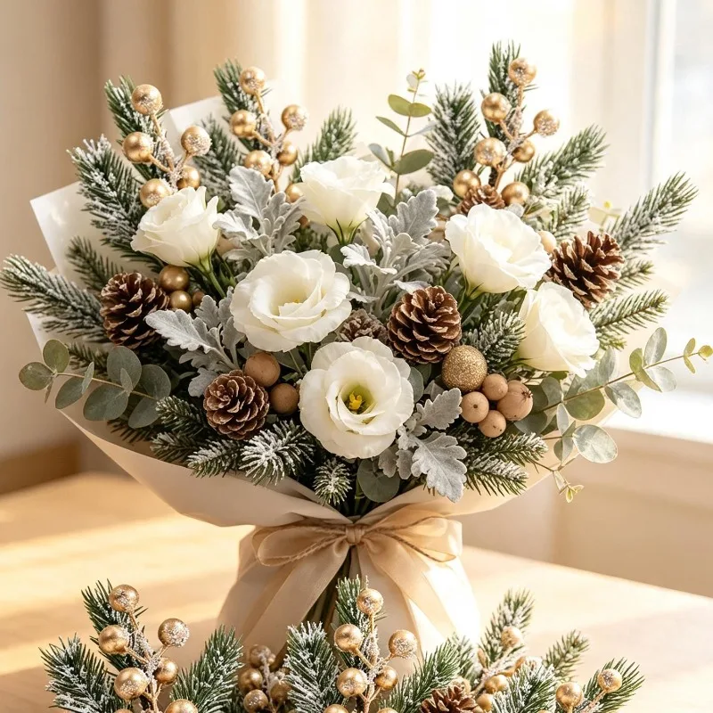 أغصان صنوبر مزينة بالثلج وحبيب - مراجعة Florist Supply Bulk وسعره